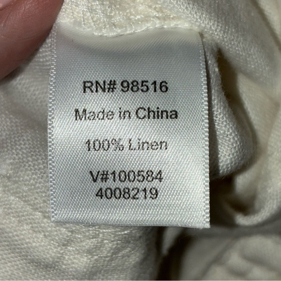 100% Linen Shorts Ivory Size 16 Coldwater Creek Minimalist Coastal Grandma - Picture 6 of 7